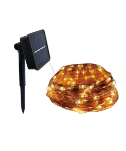 Catena luminosa led con pannello solare per esterni, 12 metri